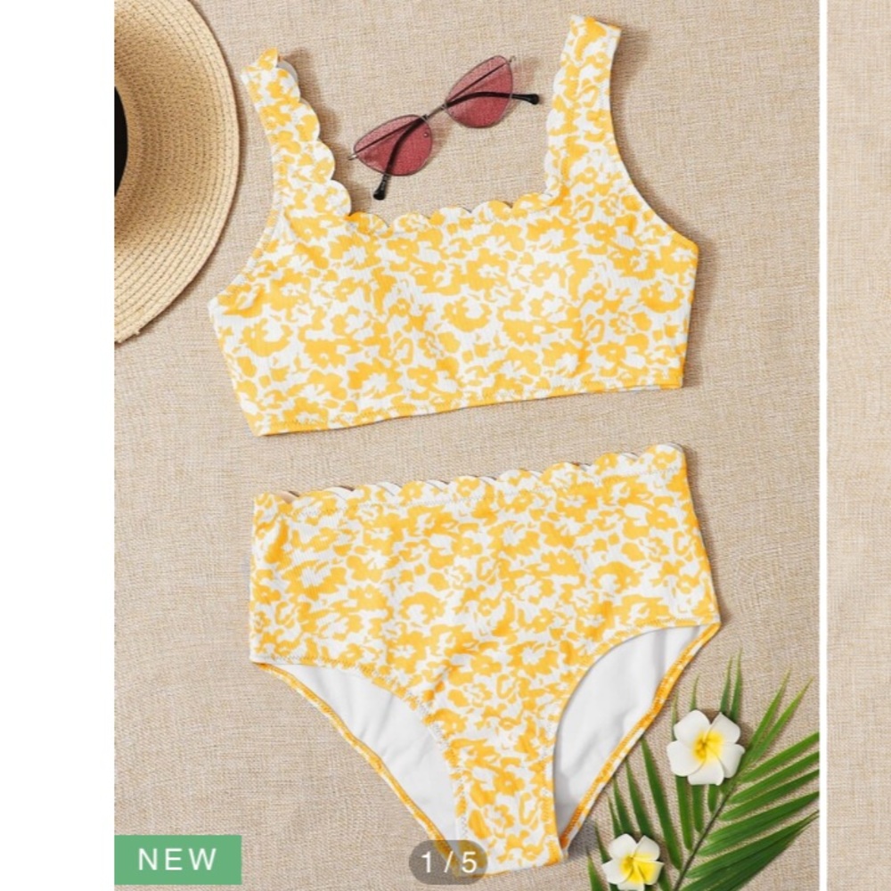 Scalloped High Waisted Bikini